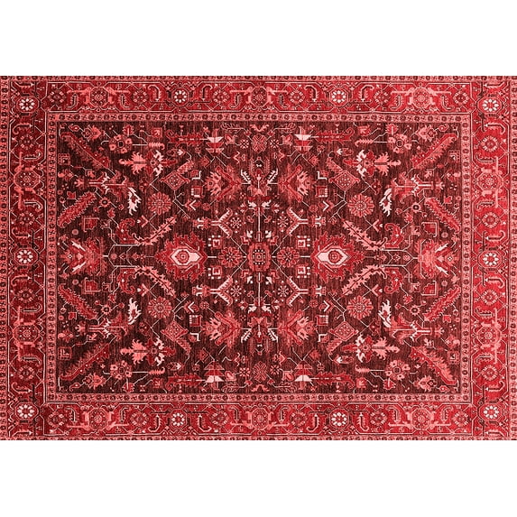 Ahgly Company Indoor Rectangle Oriental Red Industrial Area Rugs, 5' x 7'
