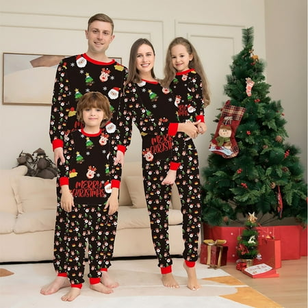 

Christmas Pajamas Parent-Child Set T-Shirts for Adult Kids