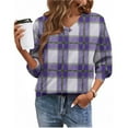 thumbnail image 4 of ZUKMRJPC Women's Vintage Plaid Sweatshirts Long Sleeve V Neck Fleece Pullover Sweatshirt Casual Lightweight Loose Fit Fall Warm Tops, 4 of 5