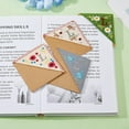 thumbnail image 5 of 4Pcs 4 Style Felt Embroidery Bookmarks Corner Page Marker with Kraft Paper Season Theme Square Letter L 96x96x3mm 1pc/style, 5 of 7