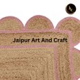 thumbnail image 6 of Jaipur Art And Craft Indian Hand Braided Pink Rectangle Jute Area Rug for Indoor (4x6 Sq ft), 6 of 6