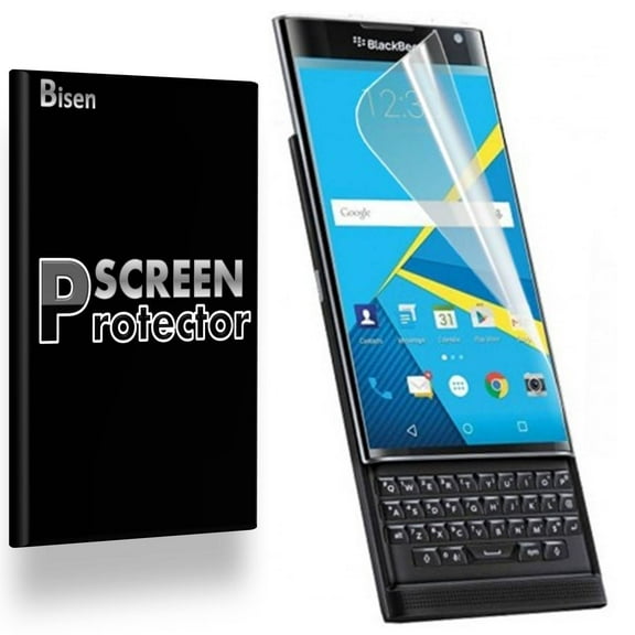 BlackBerry Priv [3-Pack BISEN] Screen Protector, Full Coverage, Edge-To-Edge Protection, HD Clear, Anti-Scratch, Anti-Shock