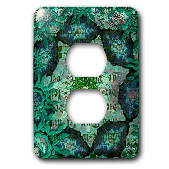 3dRose, Green Abstract, 2 plug outlet cover