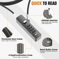 thumbnail image 4 of Cable Locks with Combination, Wire Rope 4-Digit Combination Ski Lock with 3 Lengths Steel Cables for Closet, Gate, Bike, Luggage, Snowboard, Cabinet, Wardrobe, Fence, Fridge (Gray - 1pc), 4 of 8