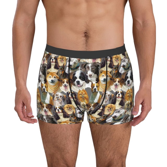 Fotbe Cute Dog Calzoncillos Tipo Boxer con Bolsa de Soporte Total para Hombre, X-Temp Fresco, Transpirable y de Secado Rápido-XX-Large