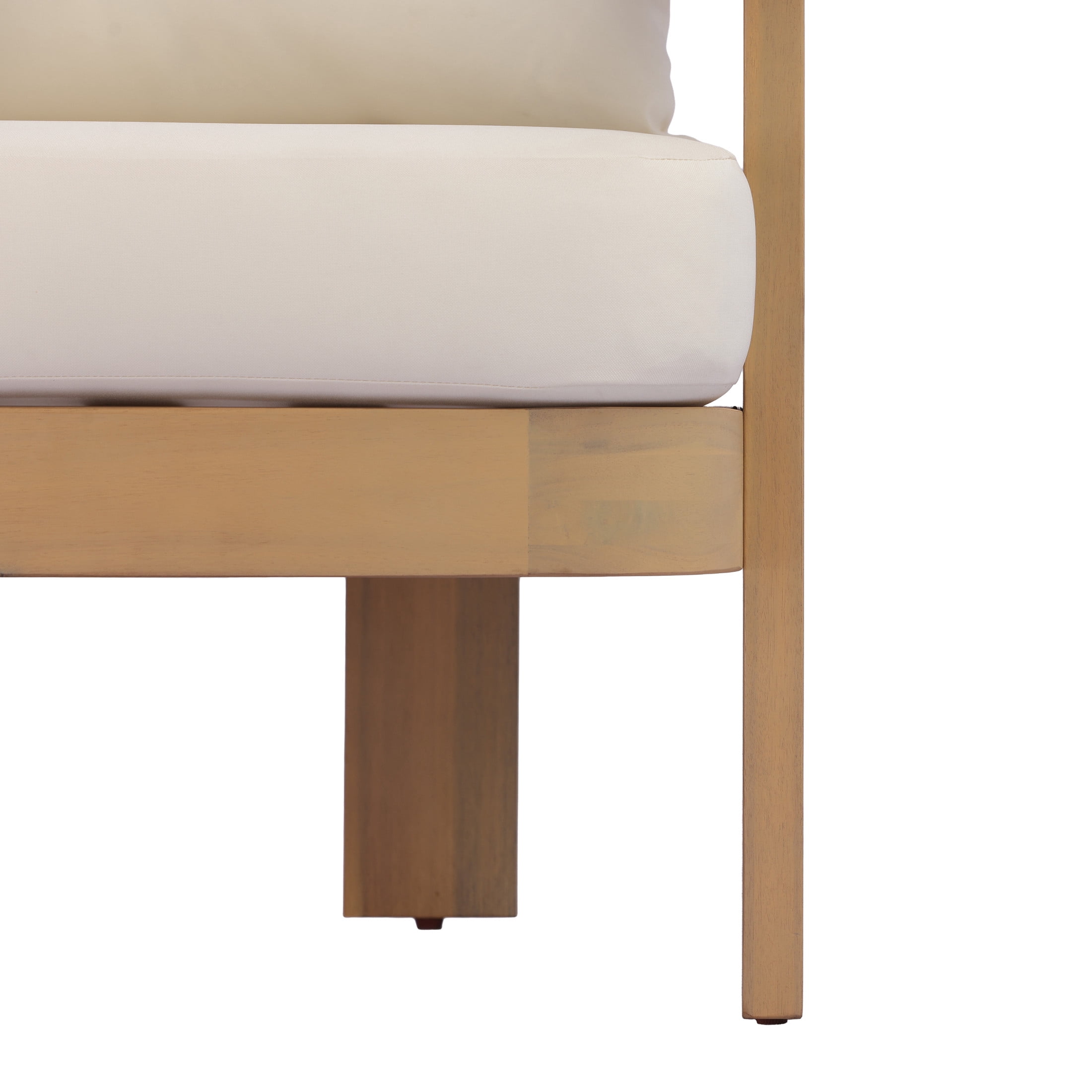 Christopher Knight Home 4-Piece Patio Conversation Set with Cushions, Coffee Table, Light Teak + Cream