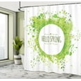 thumbnail image 5 of Ambesonne Spring Shower Curtain, Green Leaves Corolla Circle, 69"Wx75"L, White and Lime Green, 5 of 5