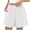 A White, variant on Women's Athletic Running Shorts Women's Fashion Casual Solid Color Pants Pocket Elastic Waist Comfortable Short Pants Khaki S