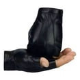thumbnail image 3 of Guantes De Medio Dedo De Cuero Pu Para Hombre, 1 Par, Negro, 3 of 4