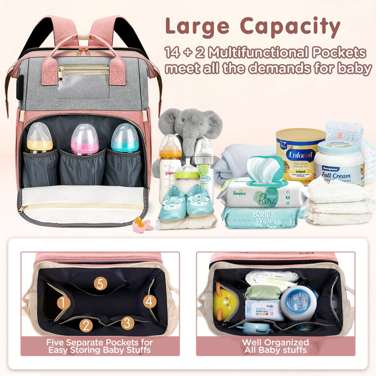 Diaper Bag Insert Organizer for Mom with 5 Outside & 6 Inside Storage  Pockets - Transform Any Moms Purse, Handbag, Backpack, Or Tote Bag