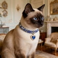 thumbnail image 5 of AuroraX Crystal Heart Pet Necklace Adjustable Rhinestone Dog Collar Bling Fashion Party Wedding Pet Supplies for Dog Cat Blue, 5 of 6