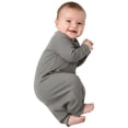thumbnail image 3 of COUVER Long Sleeve Ribbed Cotton Sleeper Layette Titanium (Infant), 3 of 4