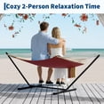 thumbnail image 3 of Memoryfield 2-Person Double Hammock w/ Hardwood Spreader Bars & Pillow, 450 lb Capacity, Yellow, 3 of 7