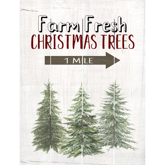 Wood Wall Art - Farm Fresh Christmas Trees