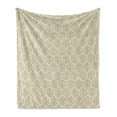 thumbnail image 1 of Geometric Soft Flannel Fleece Blanket, Fishbones in Hexagonal Shaped Frames Design in Honeycomb Hex Sequence, Cozy Plush for Indoor and Outdoor Use, 50" x 60", Pale Brown and White, by Ambesonne, 1 of 6
