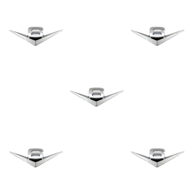Transemion Car Sticker Emblem Easy Installation And Cool Style Easy To Install Zinc Alloy Accessories For Car V8 Badge Decal V6:Silver 5Set