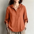 thumbnail image 4 of Cmfcve Gauze Hoodie Shirts for Women Sun Protection Beach Cover Ups Lightweight Long Sleeve Button Down Blouses, 4 of 9
