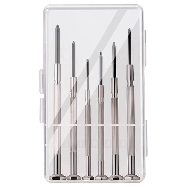 Precision Screwdriver Set 6 Piece With 0.8 mm To 3.0 mm Steel Tips For Watch Repair Computer Glasses And Electronics