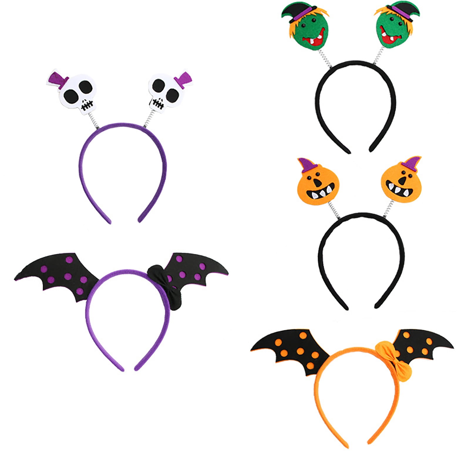 Happy date 5pcs Halloween Headbands, Skeleton Headbands, Bat Headbands