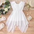 thumbnail image 5 of Girls Dresses Girls Princess Dress Girls Dresses Casual Party Floral Lace Trim Sleeveless Asymmetrical Hem Dress For Toddler Kids Comfortable Elastic Waist Spring Summer Fall Outfit, 5 of 9