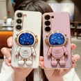 thumbnail image 3 of case for Samsung Galaxy S23 Case, Cute Galaxy S23 Case with 3D Astronaut Holder Kickstand S23 Astronaut Case for Women Girls Soft TPU Full Camera Lens Protection Shockproof Case Alien 6.1” (Purple), 3 of 6