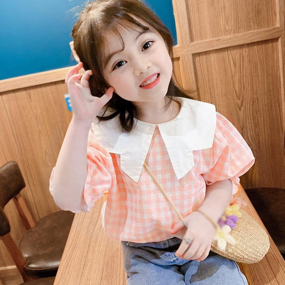 OUSITAID Chemise Douce pour Enfants Été à Carreaux Manches Courtes