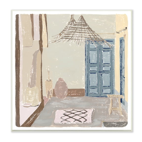 Stupell Industries European Lounge Interior Soft Coastal City Room Travel & Places Painting Unframed Art Print Wall Art, 12 x 12