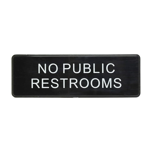 Thunder Group PLIS9335BK "No Public Restrooms" Information Sign with Symbols, 9 by 3-Inch