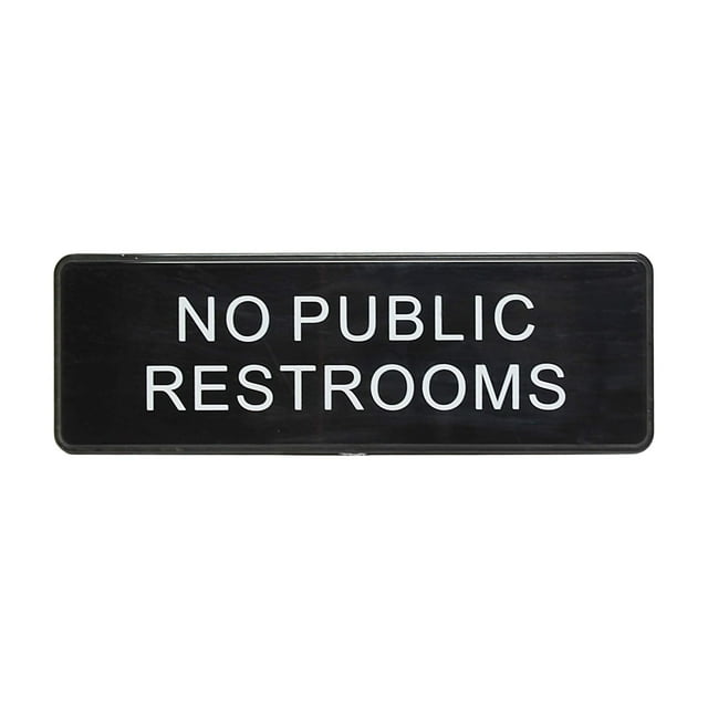 Thunder Group PLIS9335BK "No Public Restrooms" Information Sign with Symbols, 9 by 3-Inch