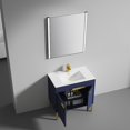 thumbnail image 3 of 36" Freestanding Bathroom Vanity with Sink & Mirror- Brush Gold Hardware - Navy Blue, 3 of 9