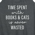 thumbnail image 3 of Instant Message - Time Spent With Books Cats - Women's Racerback Tank Top, 3 of 6