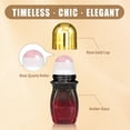 thumbnail image 2 of 1 Pack 50ml Rose Quartz Waisted Glass Roller Bottle, Refillable Amber Roll On Bottle with Natural Crystal Roller Ball, Leak-Proof Travel Perfume Bottle with Gold Cap, Comes with Mini Metal Funnel & B, 2 of 5