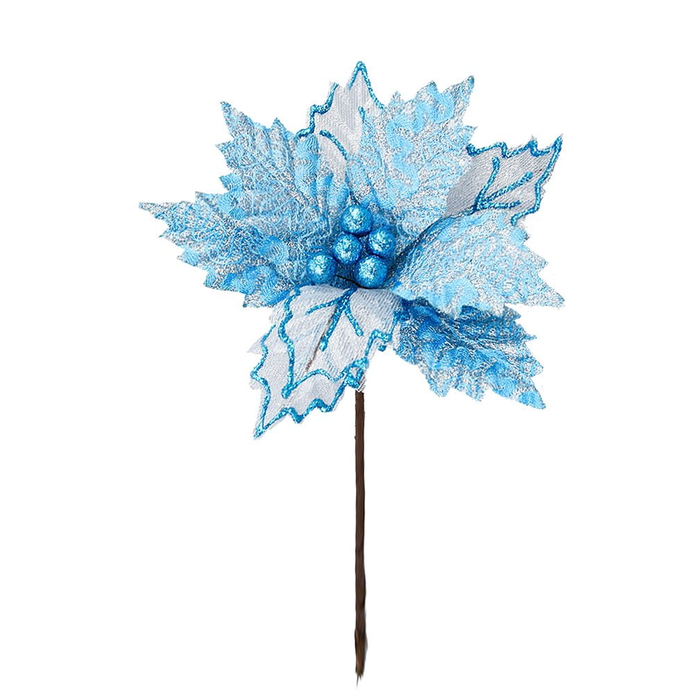 OUSITAID Tree Christmas Artificial Flower Hanging Gauze Party Blue