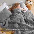thumbnail image 3 of Regency Heights Twin/Twin XL Quilted Plush Comforter Set, 2-Piece Reversible Feather-Soft Dorm Bedding Sets, Textured Sherpa Comforter Bed Set for All Season, Gray, 3 of 13