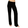 thumbnail image 2 of Black Foldover Yoga Pants, 2 of 7