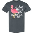 thumbnail image 3 of Inktastic I Just Really Like Flamingos Ok with Pink Flamingo T-Shirt, 3 of 5
