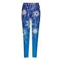 thumbnail image 4 of DeHolifer Women Christmas Leggings Plus Size High Waist Workout Pants Tummy Control Printed Holiday Legging Tights Yoga Pants Blue M, 4 of 5