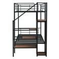thumbnail image 4 of Yesfashion Twin Over Full Bunk Bed, Bunk Bed with Wardrobe, Lateral Storage Ladder, Iron Frame, Solid Slates, Multi Functional Bunk Bed for Dormitory, Bedroom, 4 of 9