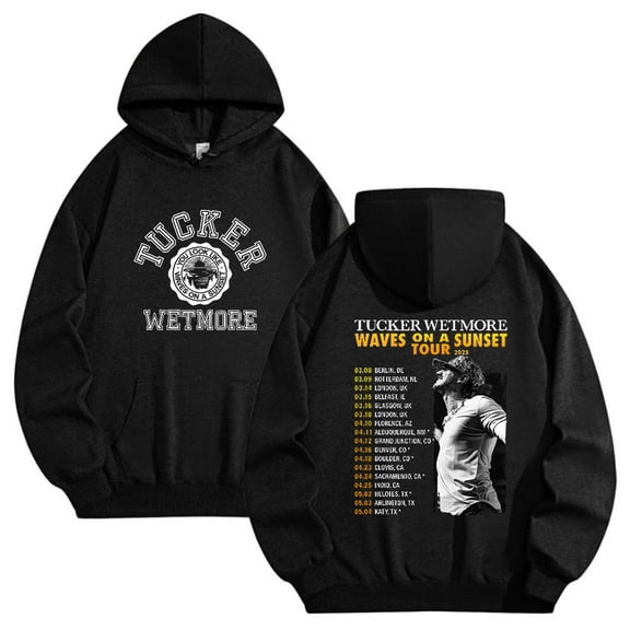 Tucker Wetmore Waves On A Sunset Tour 2025 Hoodies Casual Pullover Hip Hop Sweatshirt