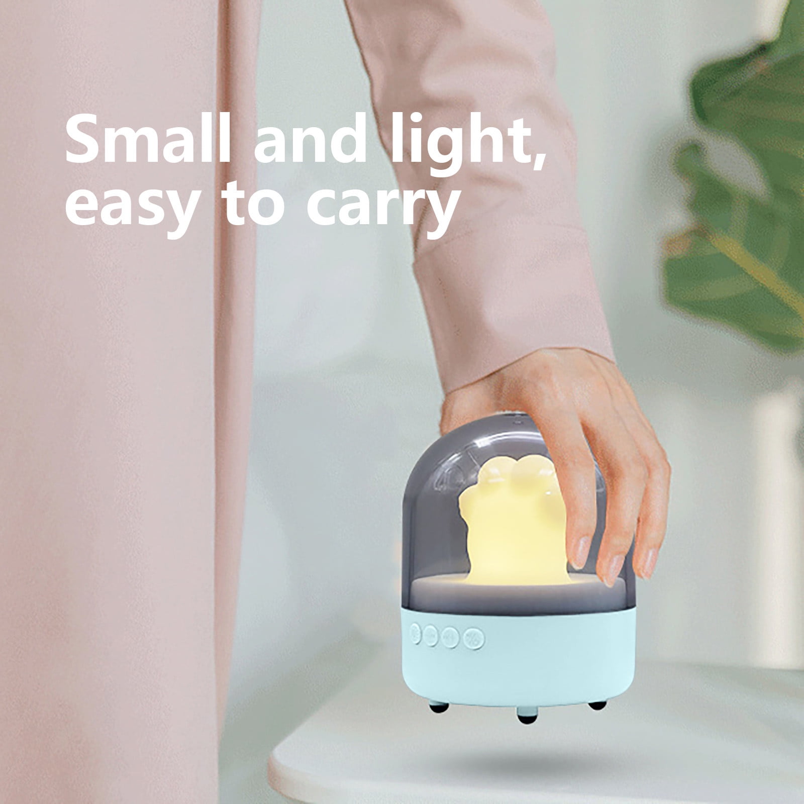Wovilon Night Light Cat Paw Lamp, Bluetooth Audio Speaker Night Light, Night Smart Alarm Clock Portable Wireless Bedroom Bedside Reading Lamp, Music Sleep Lamp Support Speakerphone