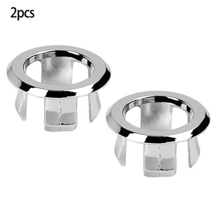 

QIFEI 2Pcs Overflow Ring Bathroom Overflow Covers For Basin/Sink Chromed Replacement Hole Style 1
