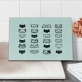 thumbnail image 2 of Cat Lover Cutting Board, Cartoon Style Pattern of Cat Heads Art Illustration in Black and White Feline, Decorative Tempered Glass Cutting and Serving Board, Small Size, Black White, by Ambesonne, 2 of 5