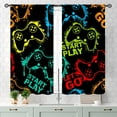 thumbnail image 3 of Gaming Curtains for Kids Boys Teens Bedroom, Colorful Game Controller Gamer Window Drapes for Living Room Nursery Playroom Decor Graffiti Gamepad Video Game Room Curtains Treatmens, 27.5"x36" Inch, 3 of 4