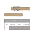 thumbnail image 4 of INSPIRE CHIC Women Reversible Faux Leather Belts, 0.9" Width Belt with Metal Double Hearts Ring Buckle Waistband for Dress 43.3x0.9"(LxW) Khaki, 4 of 6
