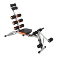 thumbnail image 3 of Multi Functional Adjustable Ab Bench with Resistance Bands, Foldable Home Gym Exercise Bench for Core Strength Abdominal Workout Sit Up Crunch, Orange, 3 of 7