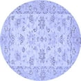 thumbnail image 1 of Ahgly Company Machine Washable Indoor Round Oriental Blue Traditional Area Rugs, 6' Round, 1 of 4