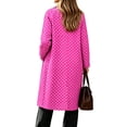 thumbnail image 4 of Hzzrkos Women's Polka Dot Long Coat, Lapel Collar Button Front Long Sleeve Casual Overcoat, Printed Lightweight Outerwear for Everyday Wear and Layering, 4 of 5