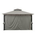 thumbnail image 6 of Sunjoy Dunn 11 ft. x 13 ft. Gray Steel Gazebo with 2-tier Hip Roof, 6 of 17
