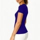 thumbnail image 4 of Camisas de Manga Corta para Mujeres Casual con Cuello en V Plisado, Camisetas de Color Sólido para Primavera Verano, 4 of 6