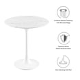 thumbnail image 7 of Modway Lippa 20" Round Modern Artificial Marble/Metal Side Table in White, 7 of 7